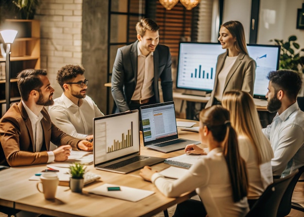 Team hợp tác nhóm marketing số phát triển hình ảnh thương hiệu