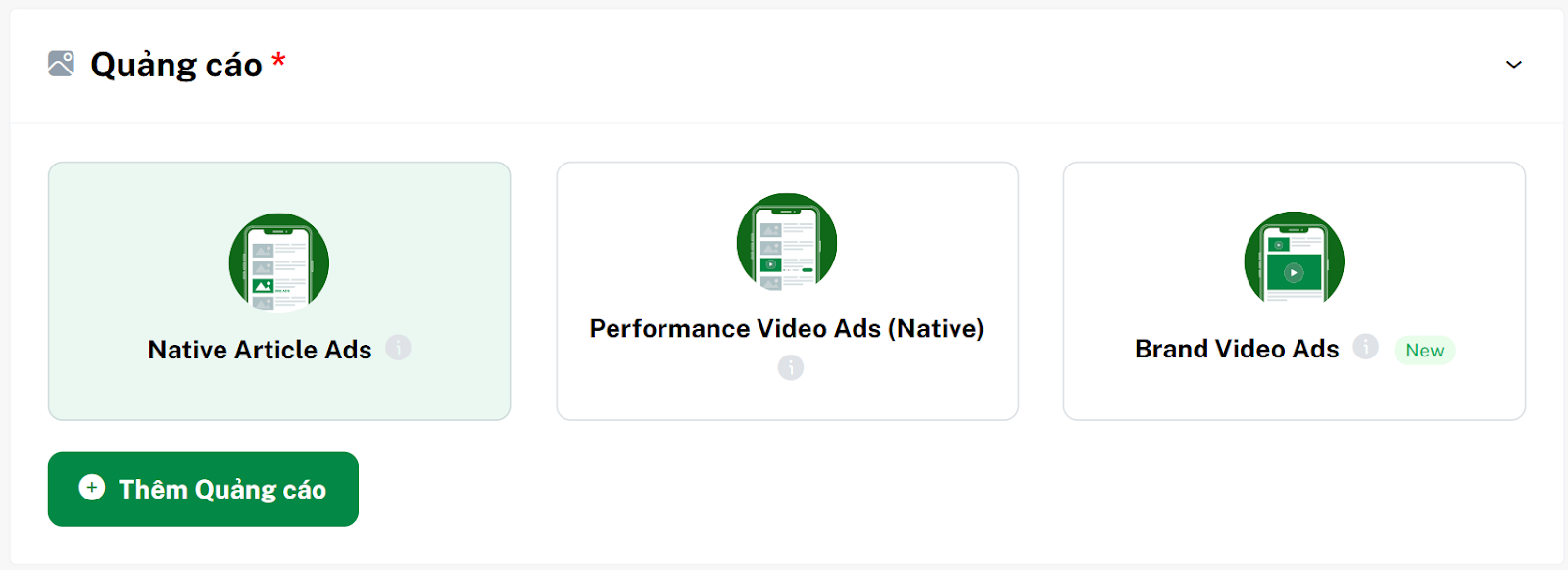 Các format quảng cáo của SmartAds