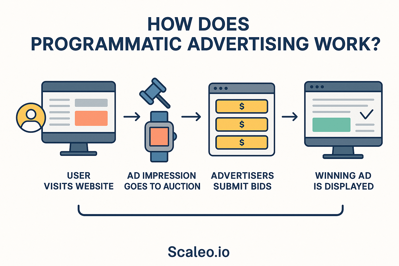 Sơ đồ hệ sinh thái và quy trình vận hành programmatic advertising