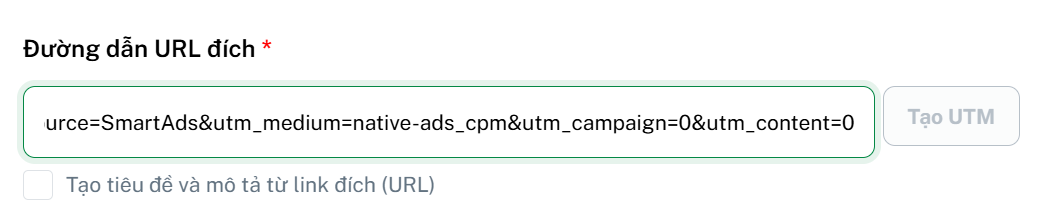 Hướng dẫn cách thêm UTM vào URL quảng cáo trên SmartAds