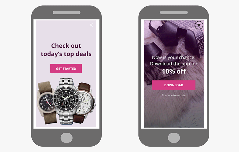Ví dụ minh họa về hình thức Interstitial ads