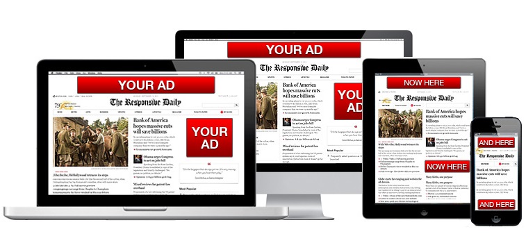Minh họa về vị trí của display ads trên trang tin tức