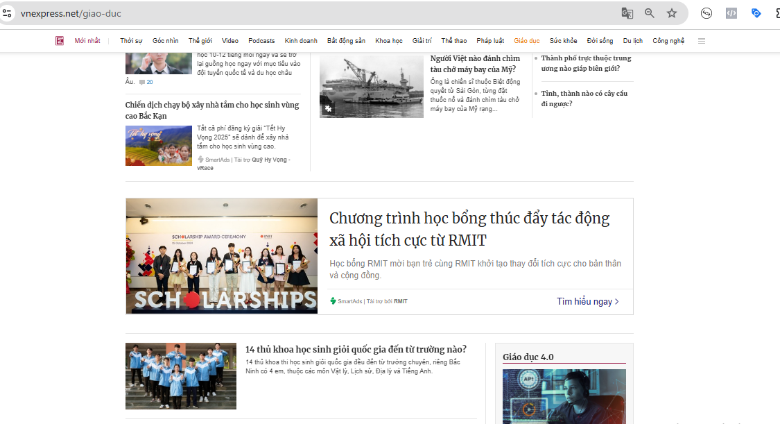 Demo vị trí breakpage của quảng cáo native article trên SmartAds