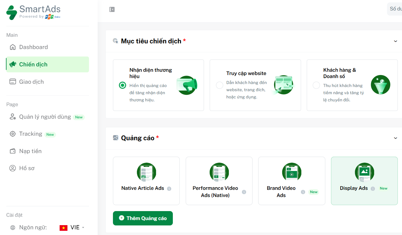 Cách tạo creative với định dạng display trên SmartAds
