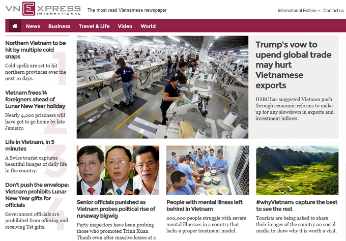 VnExpress also offers an English version for international readers