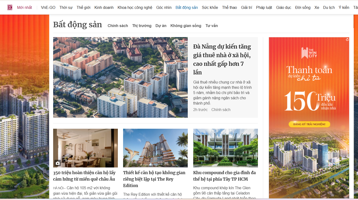 Example of contextual advertising on VnExpress