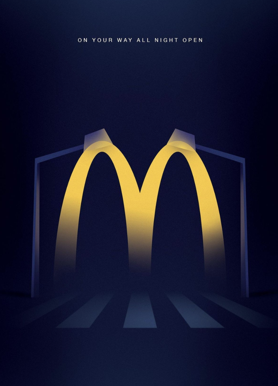 McDonald’s Street Lamps ad evokes brand recognition without a large logo. (Source: Digital Synopsis)