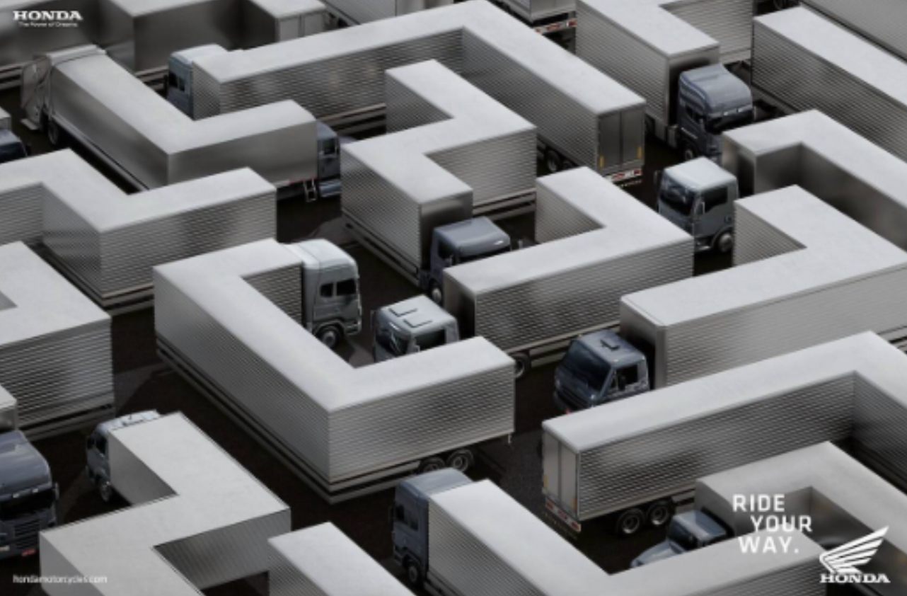 Honda Ride Your Way print ad emphasizing user experience