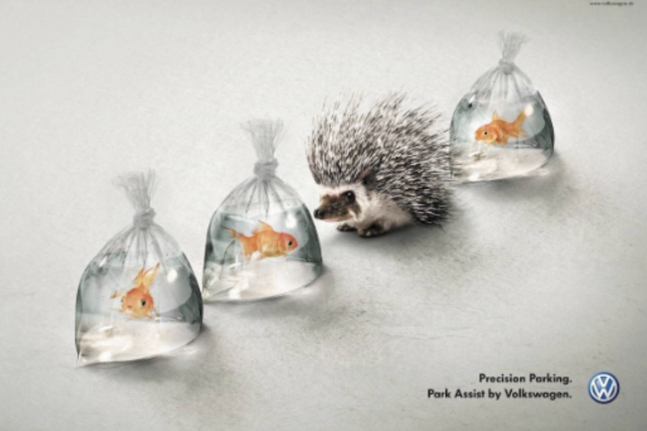 Volkswagen Precision Parking print ad focused on user experience