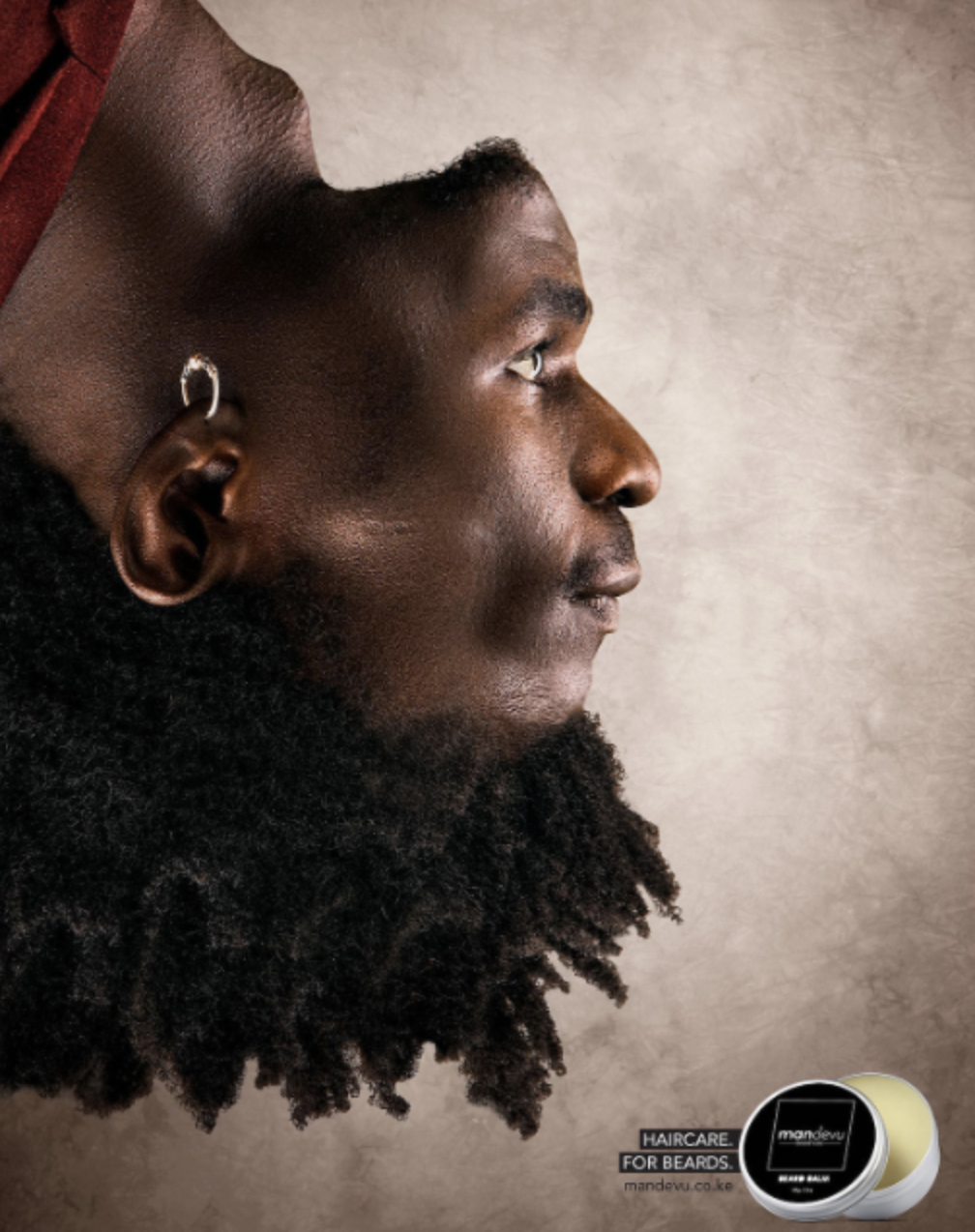 Mandevu Haircare for Beards print ad with a visual twist
