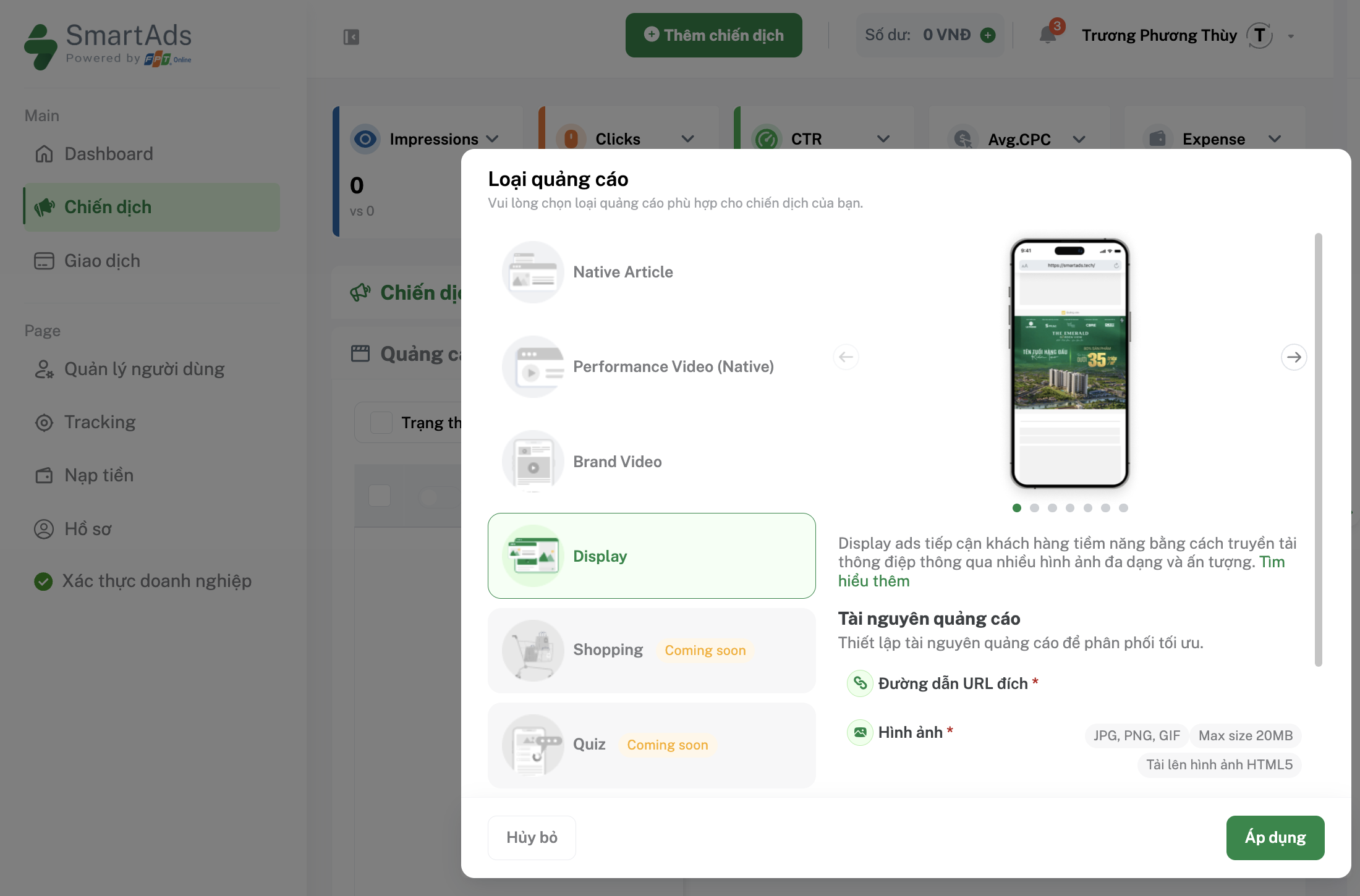 How to create display ad creatives on SmartAds platform