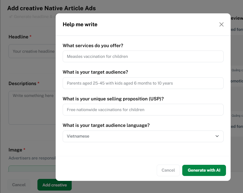 SmartAds AI tool for ad headline generation