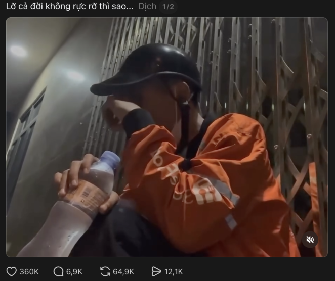 Hình ảnh minh hoạ về slang đang nổi: “Lỡ cả đời không rực rỡ thì sao…”. Nguồn: Threads