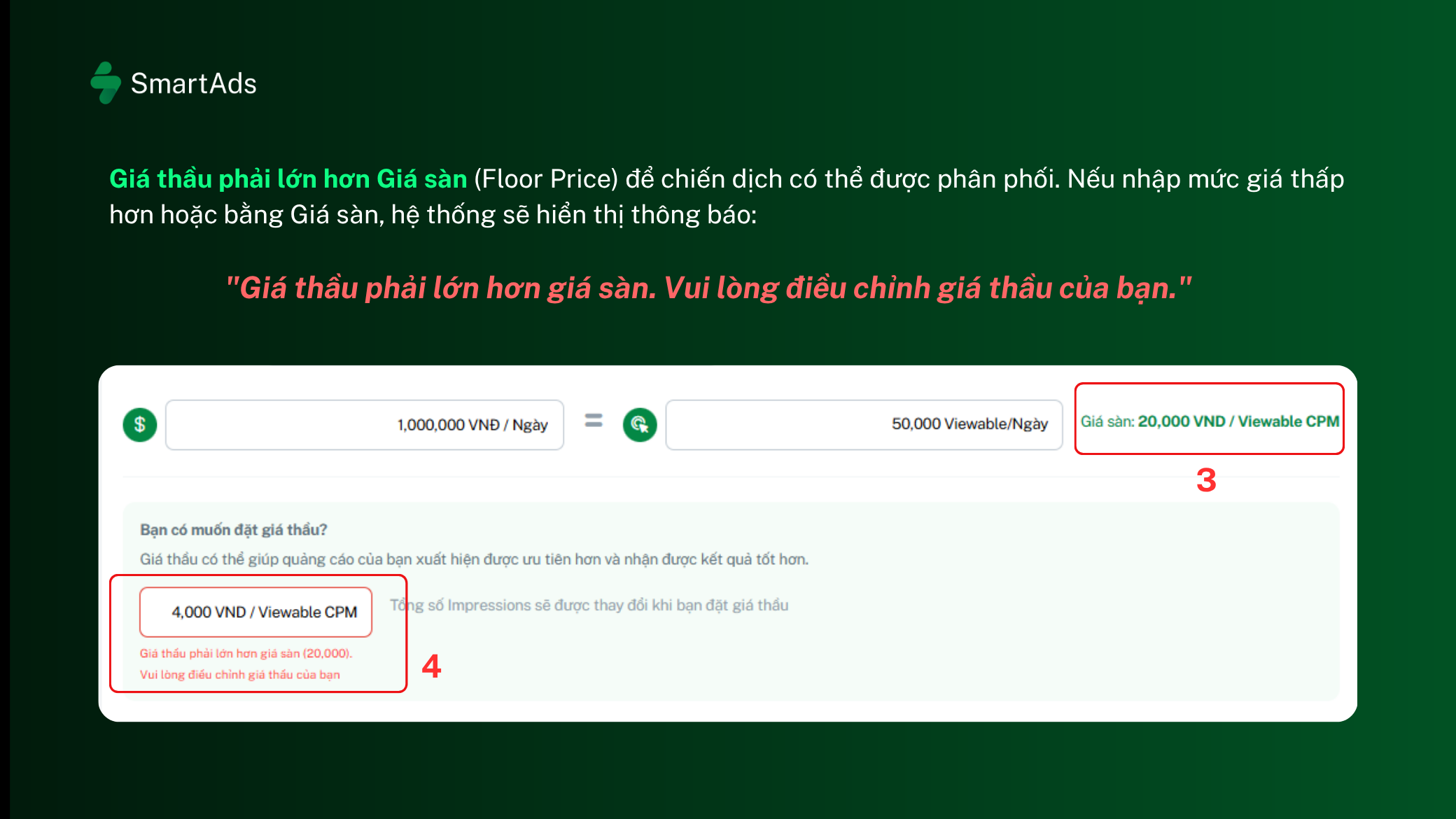 Hình ảnh minh họa Cách thiết lập giá thầu trên SmartAds