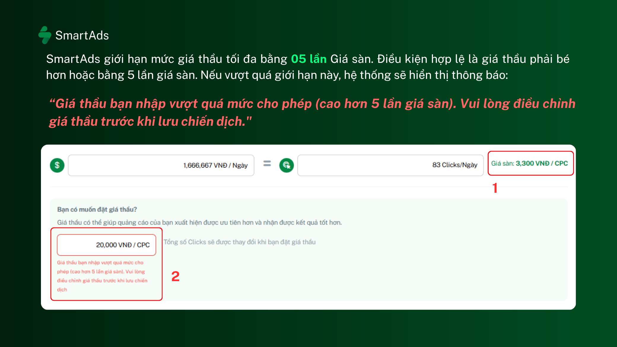 Hình ảnh minh họa Cách thiết lập giá thầu (hình thức CPC) trên SmartAds
