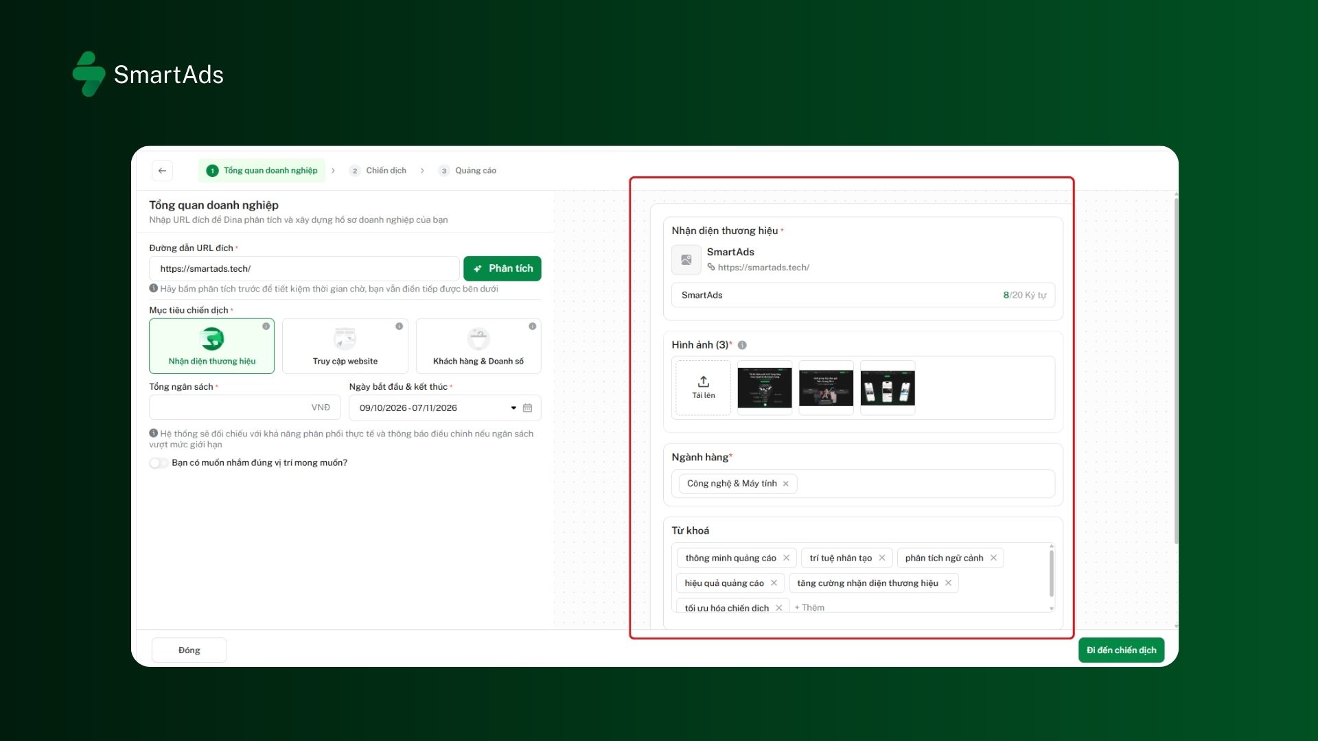 Figure 2: Review the business information compiled by the system from the website.
